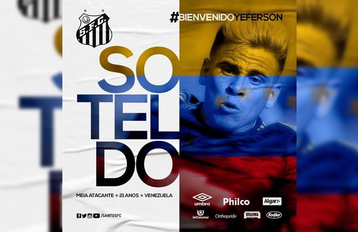 Yeferson Soteldo jugará en el Santos de Brasil