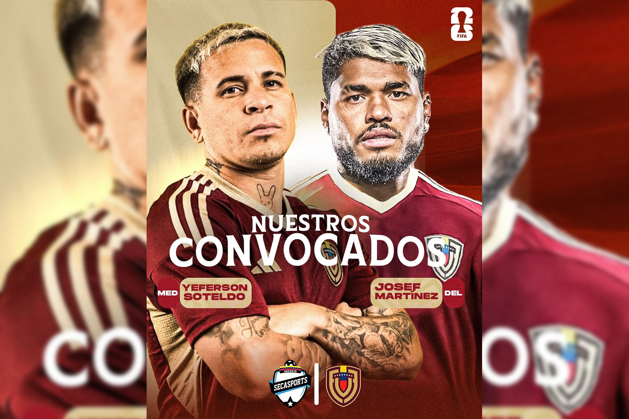 Yeferson Soteldo y Josef Martínez presentes con la VINOTINTO